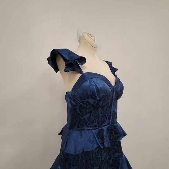 B. Darlin Dresses & Skirts - B Darlin Corset Coquette Dress Size 5/6 Whimsigoth Hoco Tiered Cap Floral Blue‎